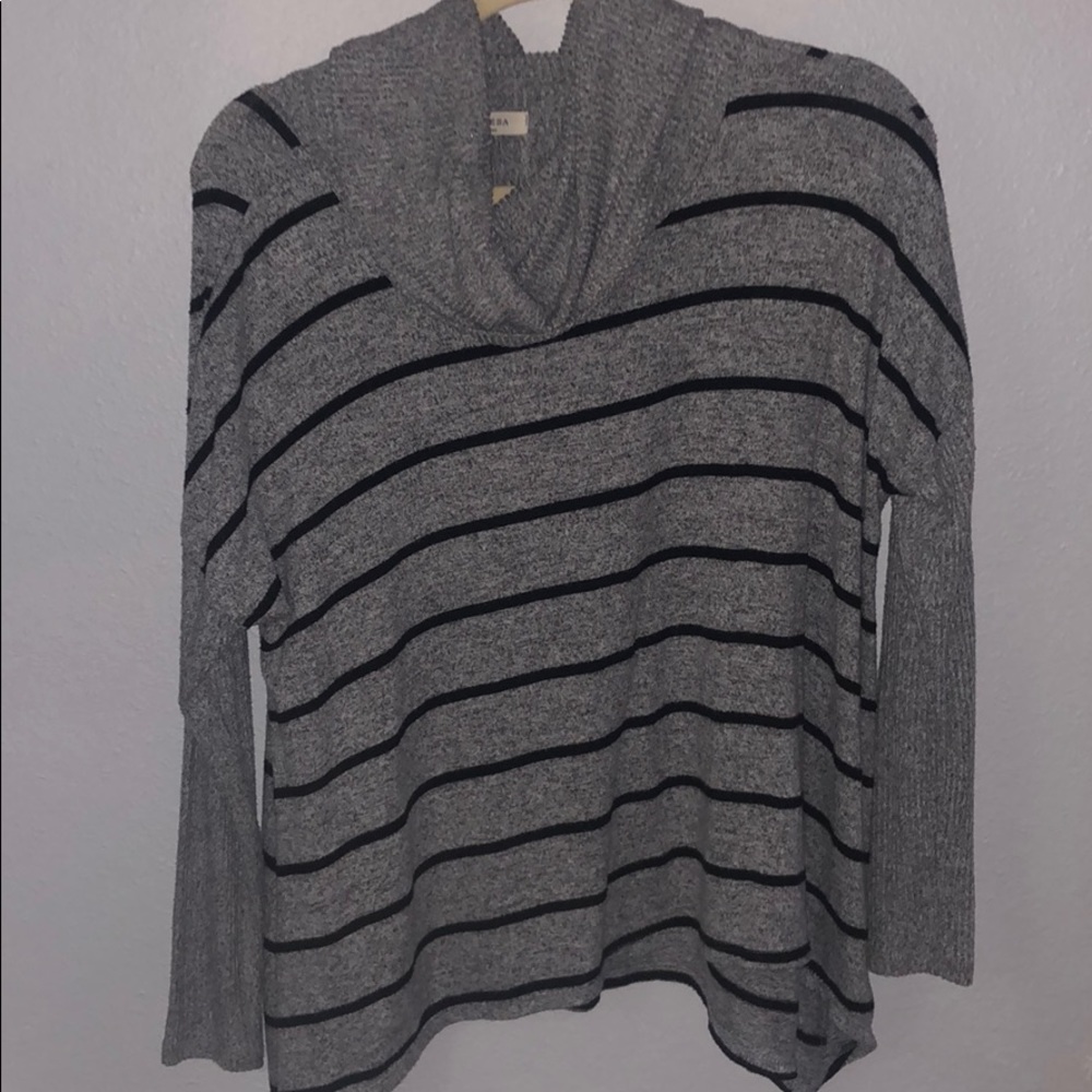 Swoop neck soft sweater